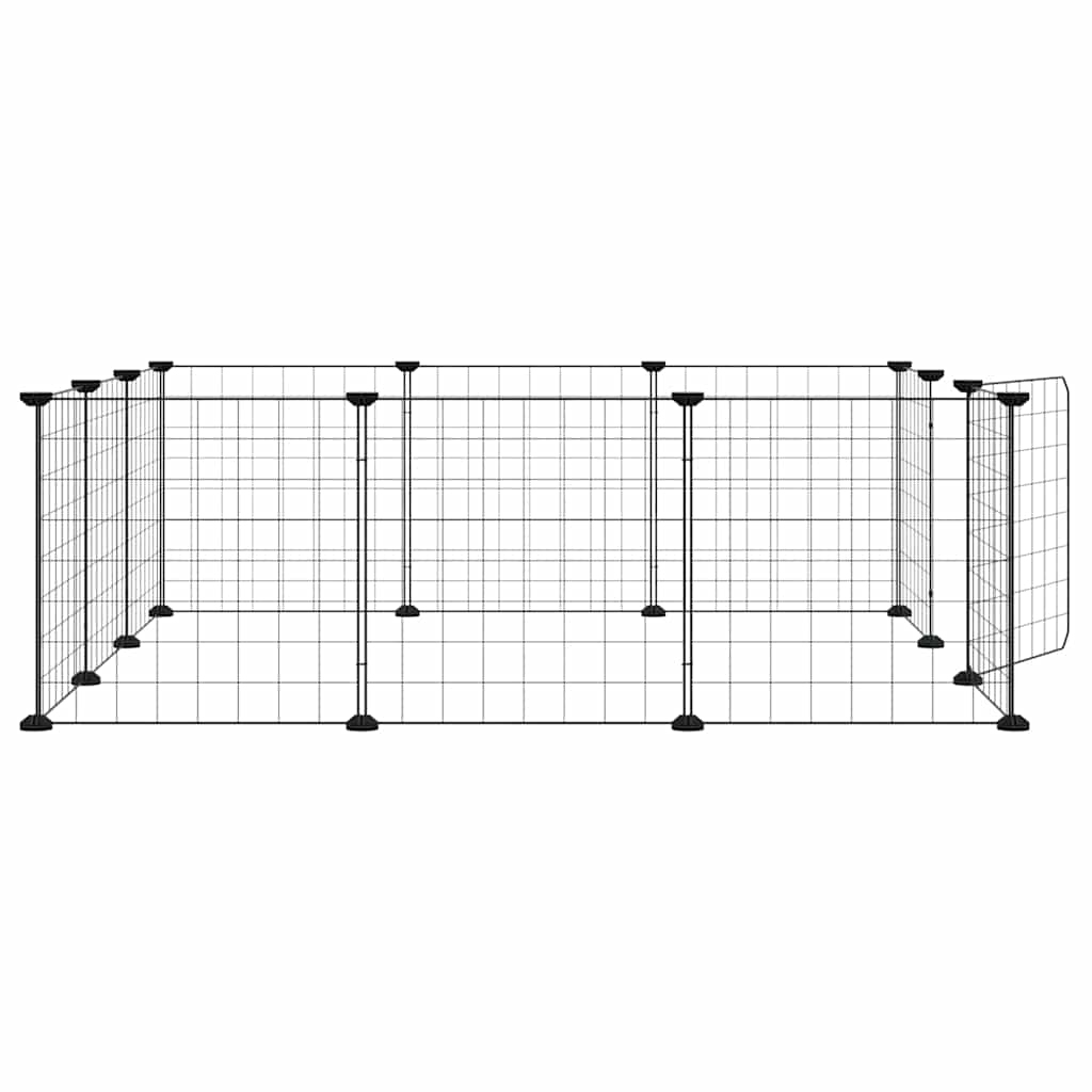 Gabbia per animali domestici a 12 pannelli con porta nera 35x35 cm in acciaio