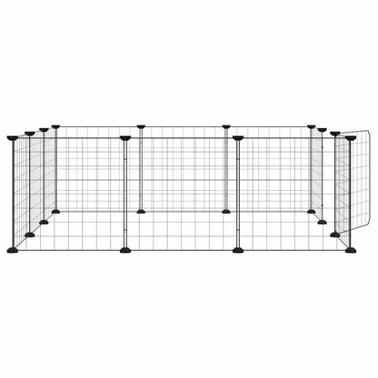Gabbia per animali domestici a 12 pannelli con porta nera 35x35 cm in acciaio