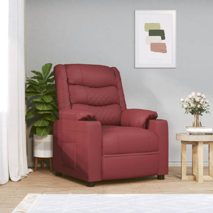Poltrona Reclinabile Rosso Vino in Similpelle