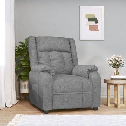 Poltrona reclinabile in tessuto grigio chiaro