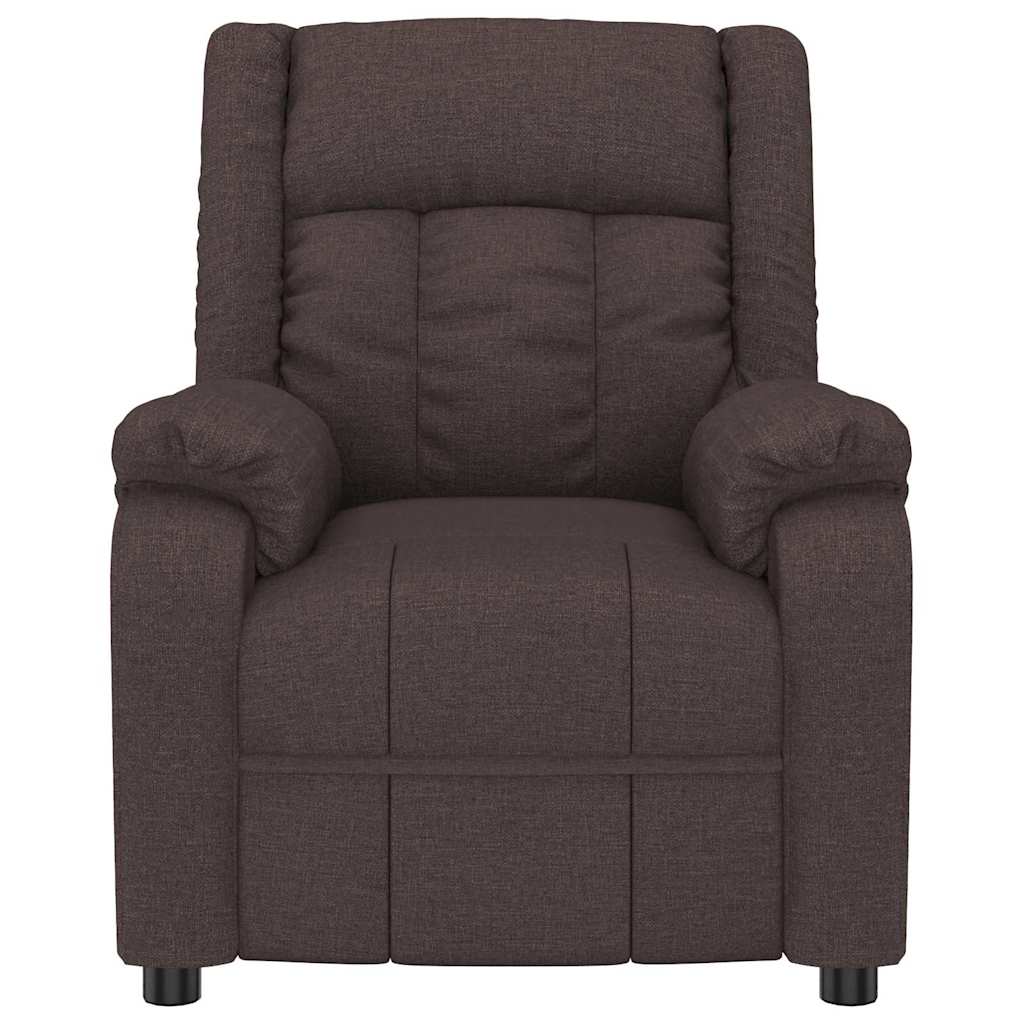 Poltrona reclinabile Marrone scuro 82 x 93 x 96 cm Tessuto