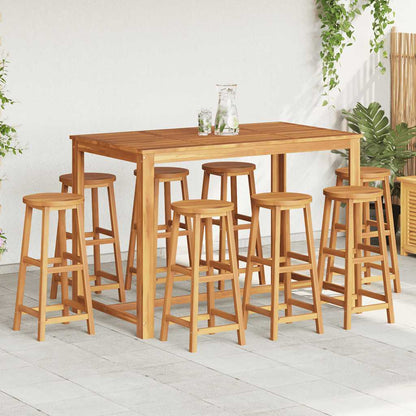 Sgabelli da Bar 8 pz in Legno Massello di Acacia
