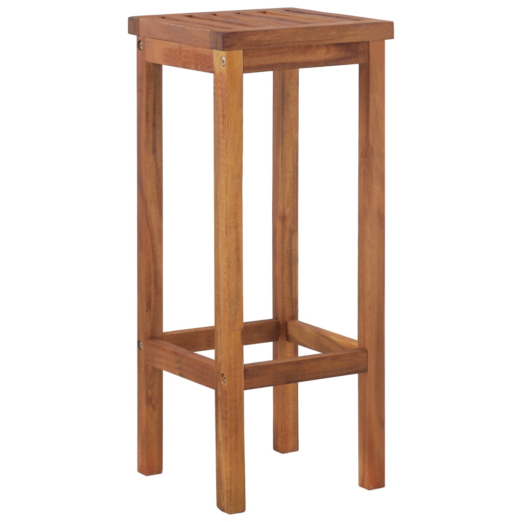 Sgabelli da Bar 4 pz in Legno Massello di Acacia