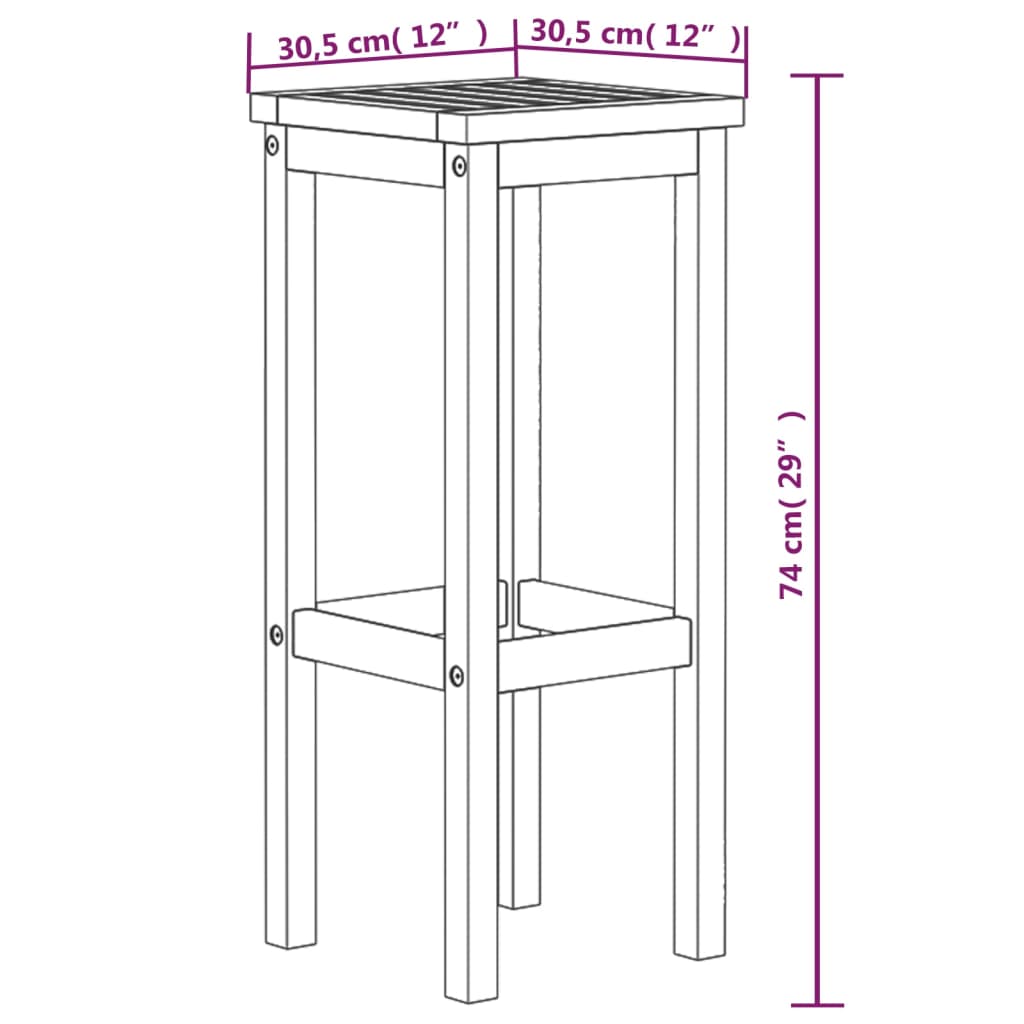 Sgabelli da Bar 4 pz in Legno Massello di Acacia