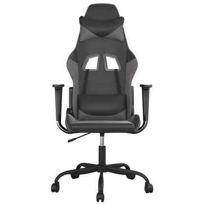 Sedia da Gaming Massaggiante Nero e Grigio in Similpelle