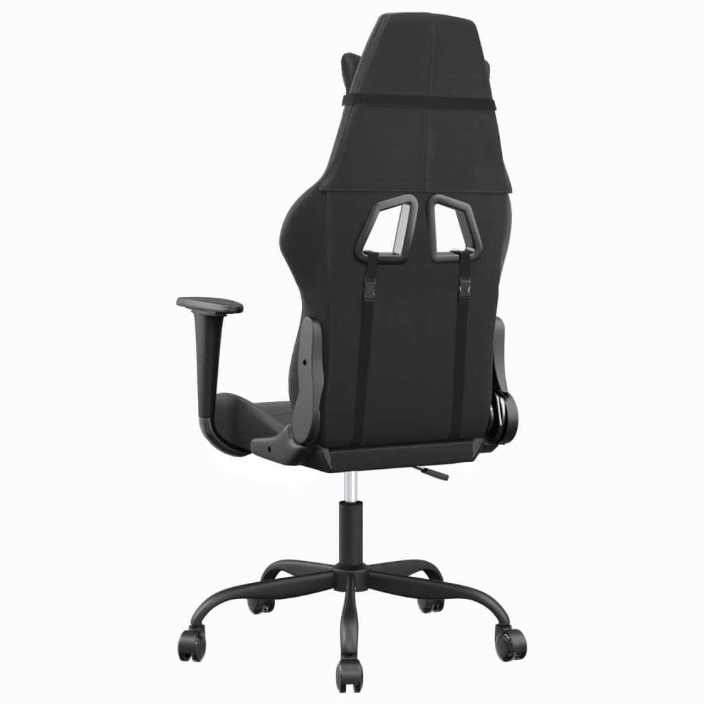 Sedia da Gaming Massaggiante Nero e Grigio in Similpelle