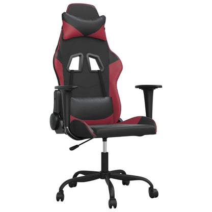Sedia Gaming Massaggio Nero e Rosso Vino in Similpelle