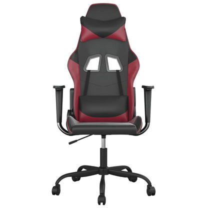 Sedia Gaming Massaggio Nero e Rosso Vino in Similpelle