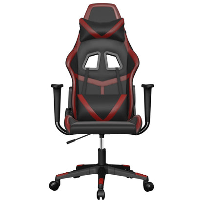 Sedia Gaming Massaggio Nero e Rosso Vino in Similpelle