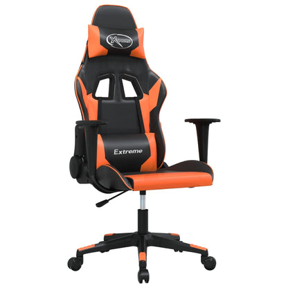 Sedia da Gaming Massaggiante Nero e Arancione in Similpelle