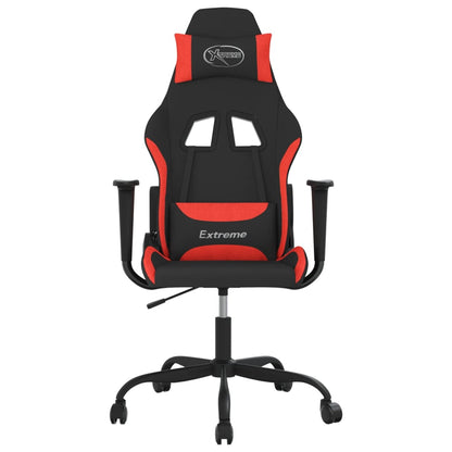 Sedia da Gaming Nero e Rosso in Tessuto