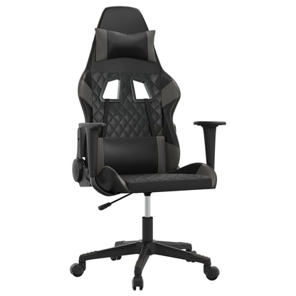 Sedia da Gaming Massaggiante Nero e Grigio in Similpelle