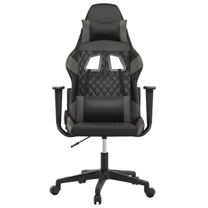 Sedia da Gaming Massaggiante Nero e Grigio in Similpelle