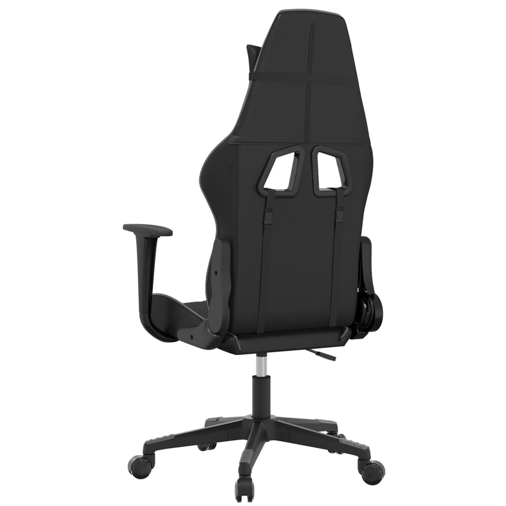 Sedia da Gaming Massaggiante Nero e Grigio in Similpelle