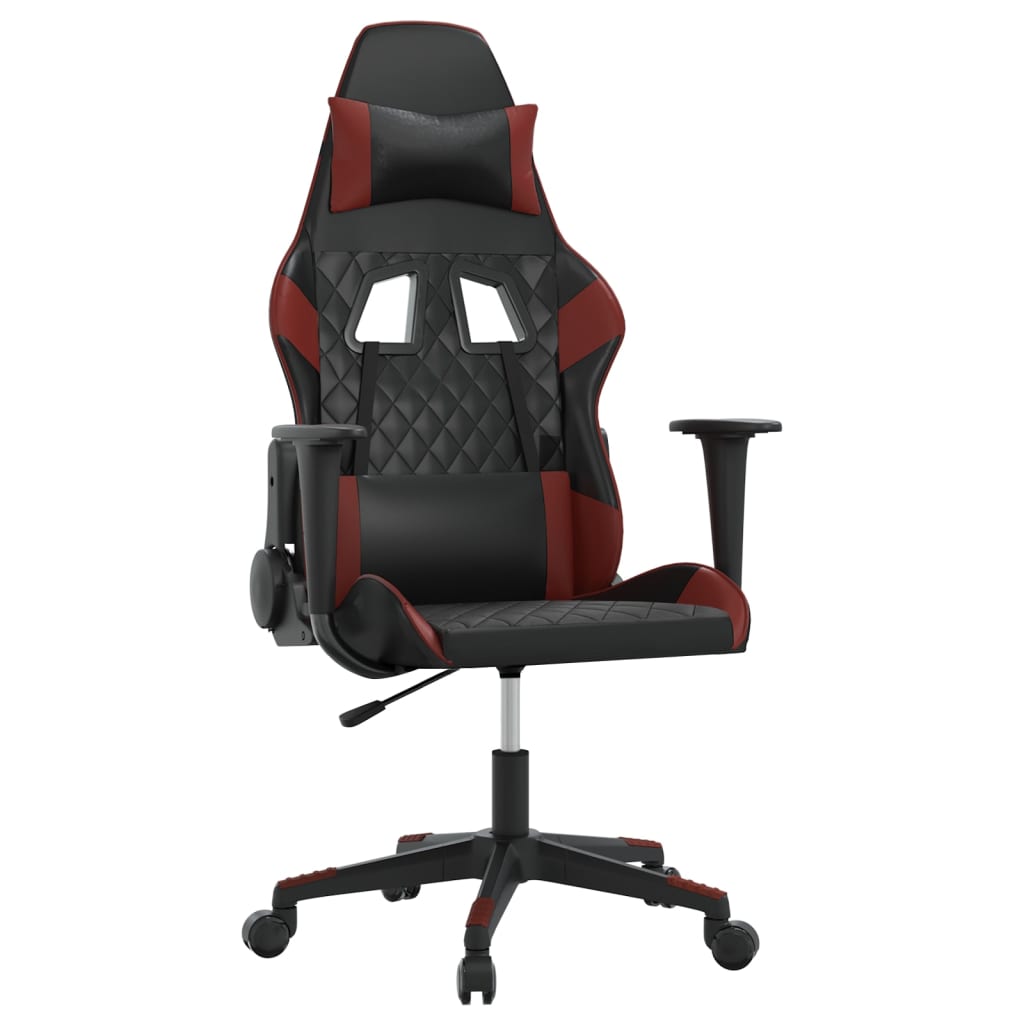 Sedia Gaming Massaggio Nero e Rosso Vino in Similpelle