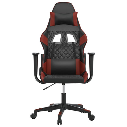 Sedia Gaming Massaggio Nero e Rosso Vino in Similpelle