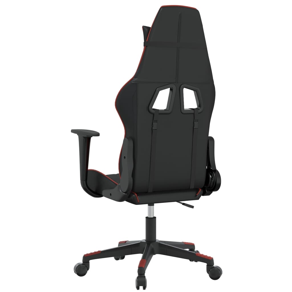 Sedia Gaming Massaggio Nero e Rosso Vino in Similpelle