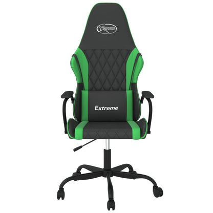 Sedia da Gaming Massaggiante Nero e Verde in Similpelle
