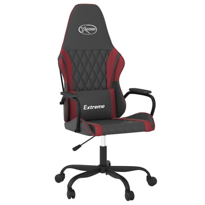 Sedia Gaming Massaggio Nero e Rosso Vino in Similpelle