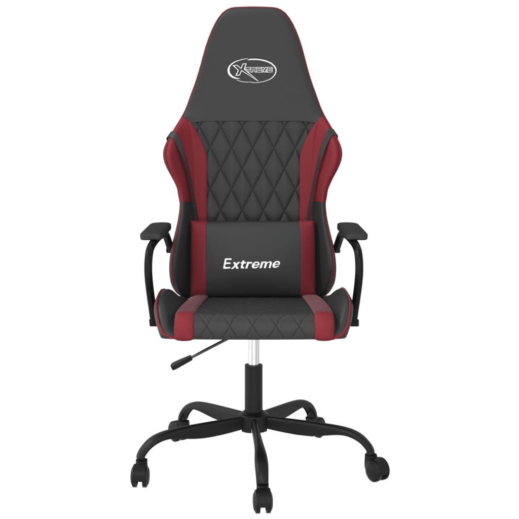 Sedia Gaming Massaggio Nero e Rosso Vino in Similpelle