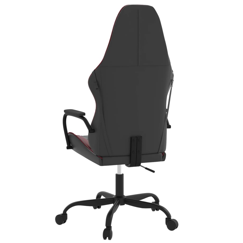 Sedia Gaming Massaggio Nero e Rosso Vino in Similpelle