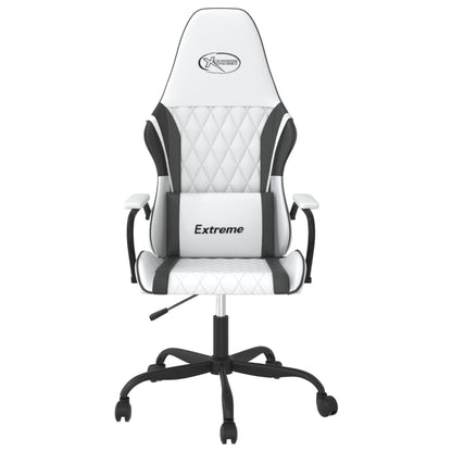 Sedia da Gaming Massaggiante Bianco e Nero in Similpelle