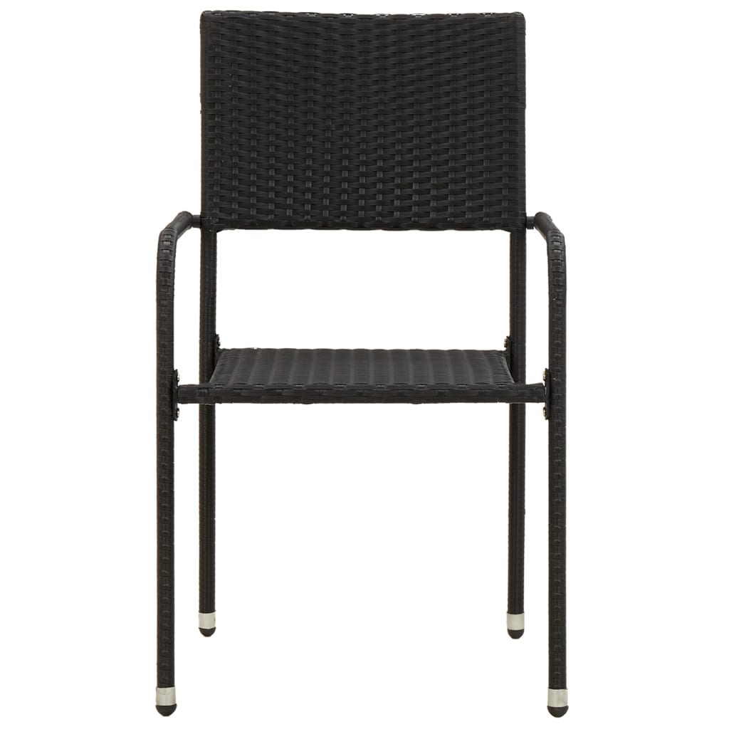 Set da Pranzo da Giardino 3 pz in Polyrattan Nero