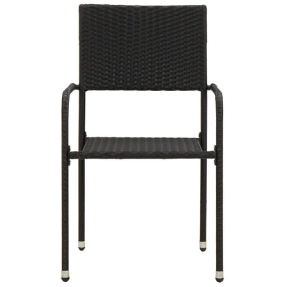 Set da Pranzo da Giardino 3 pz in Polyrattan Nero