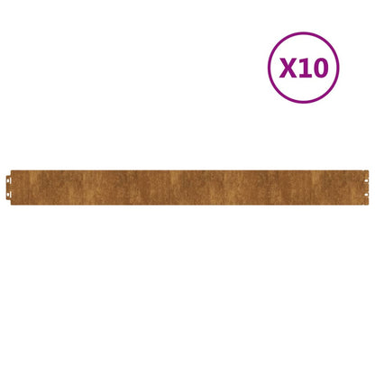 Bordure per Prato 10 pz 10x103 cm Flessibili in Acciaio Corten
