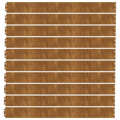 Bordure per Prato 10 pz 10x103 cm Flessibili in Acciaio Corten