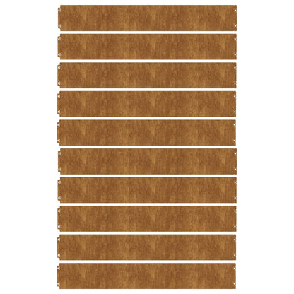 Bordure per Prato 10 pz 15x103 cm Flessibili in Acciaio Corten