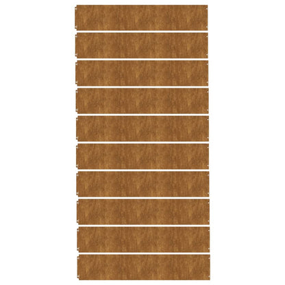 Bordure per Prato 10 pz 20x103 cm Flessibili in Acciaio Corten