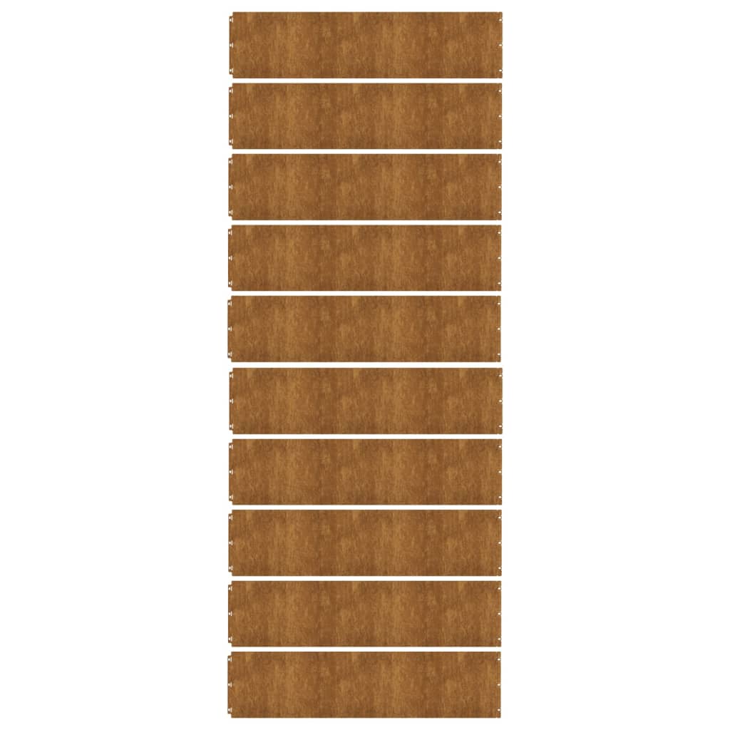 Bordure per Prato 10 pz 25x103 cm Flessibili in Acciaio Corten
