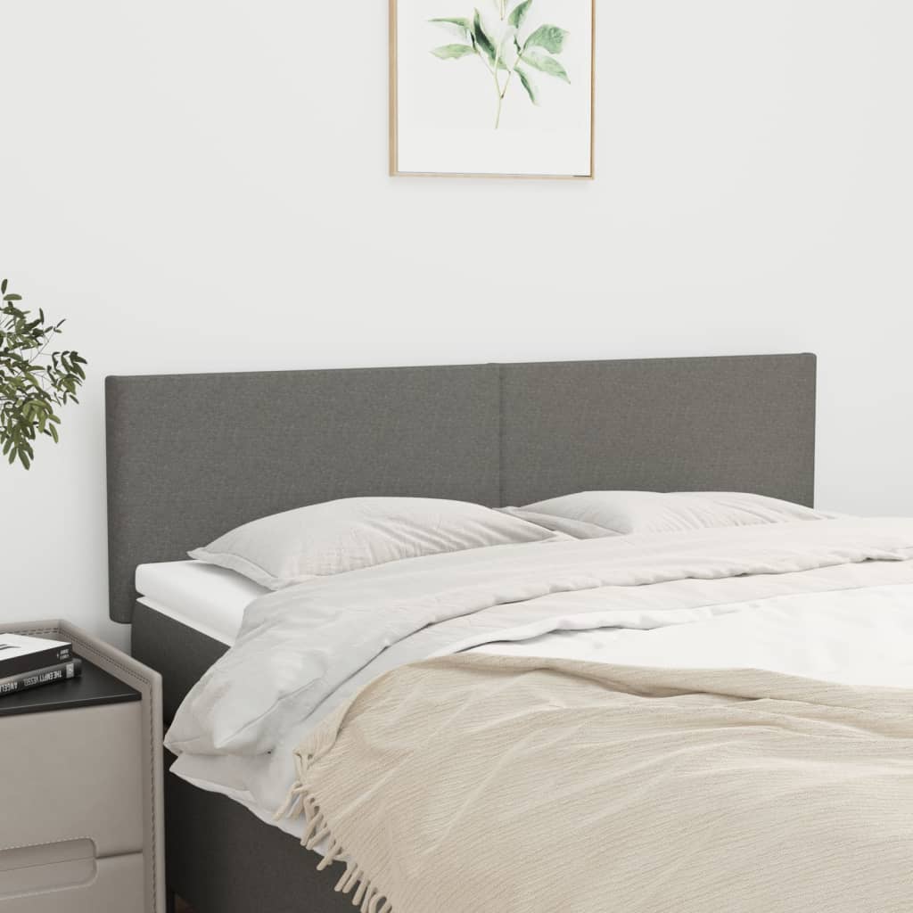 Testiere 2 pz Grigio Scuro 72x5x78/88 cm in Tessuto