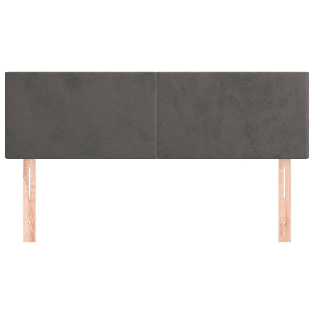 Testiere 2 pz Grigio Scuro 72x5x78/88 cm in Velluto