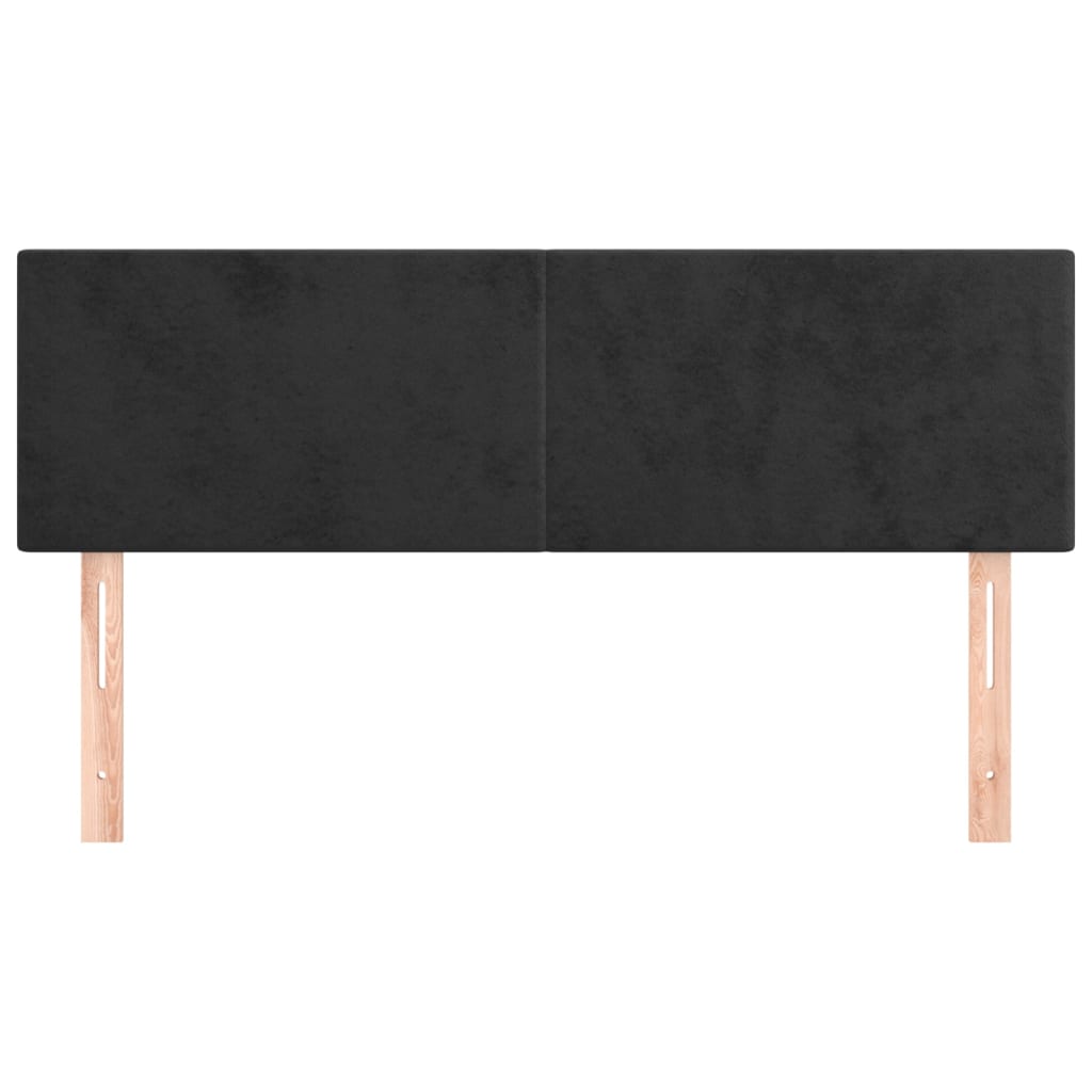 Testiere 2 pz Nere 72x5x78/88 cm in Velluto