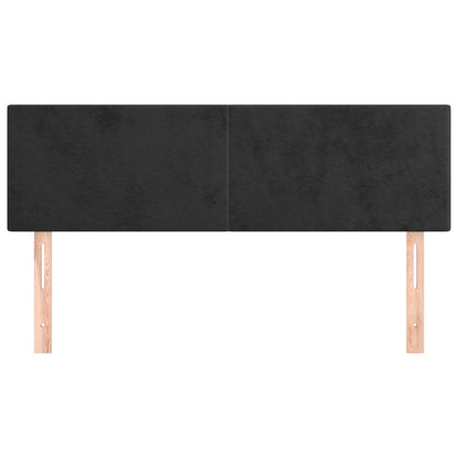 Testiere 2 pz Nere 72x5x78/88 cm in Velluto