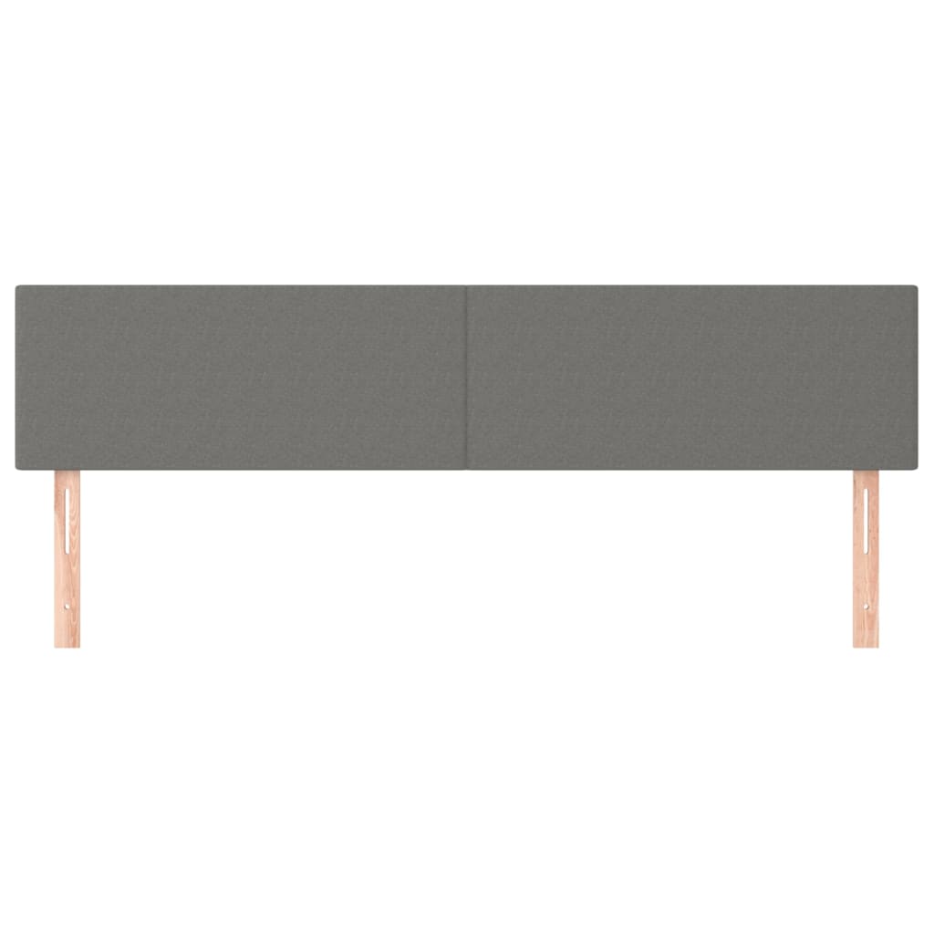 Testiera 2 pz Grigio Scuro 80x5x78/88 cm in Tessuto