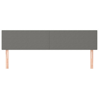 Testiera 2 pz Grigio Scuro 80x5x78/88 cm in Tessuto