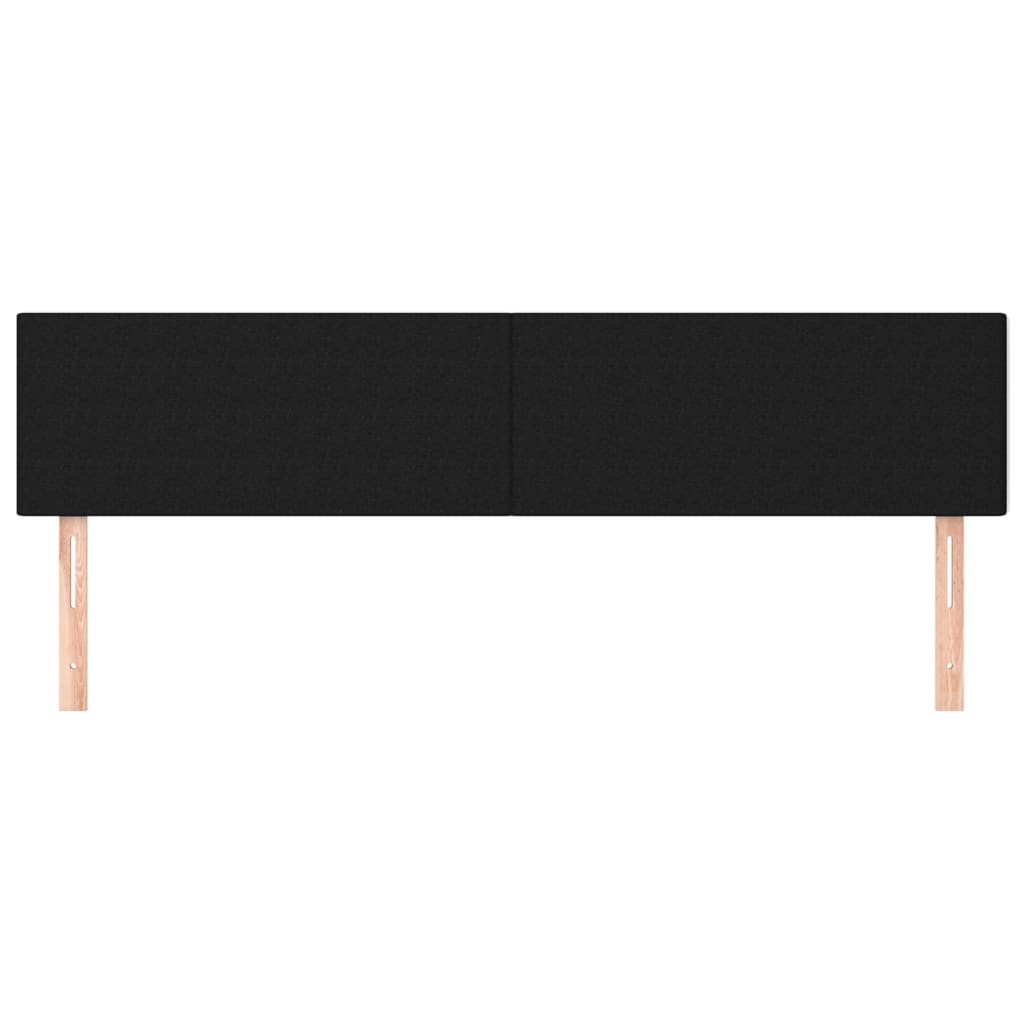 Testiera 2 pz Nera 80x5x78/88 cm in Tessuto