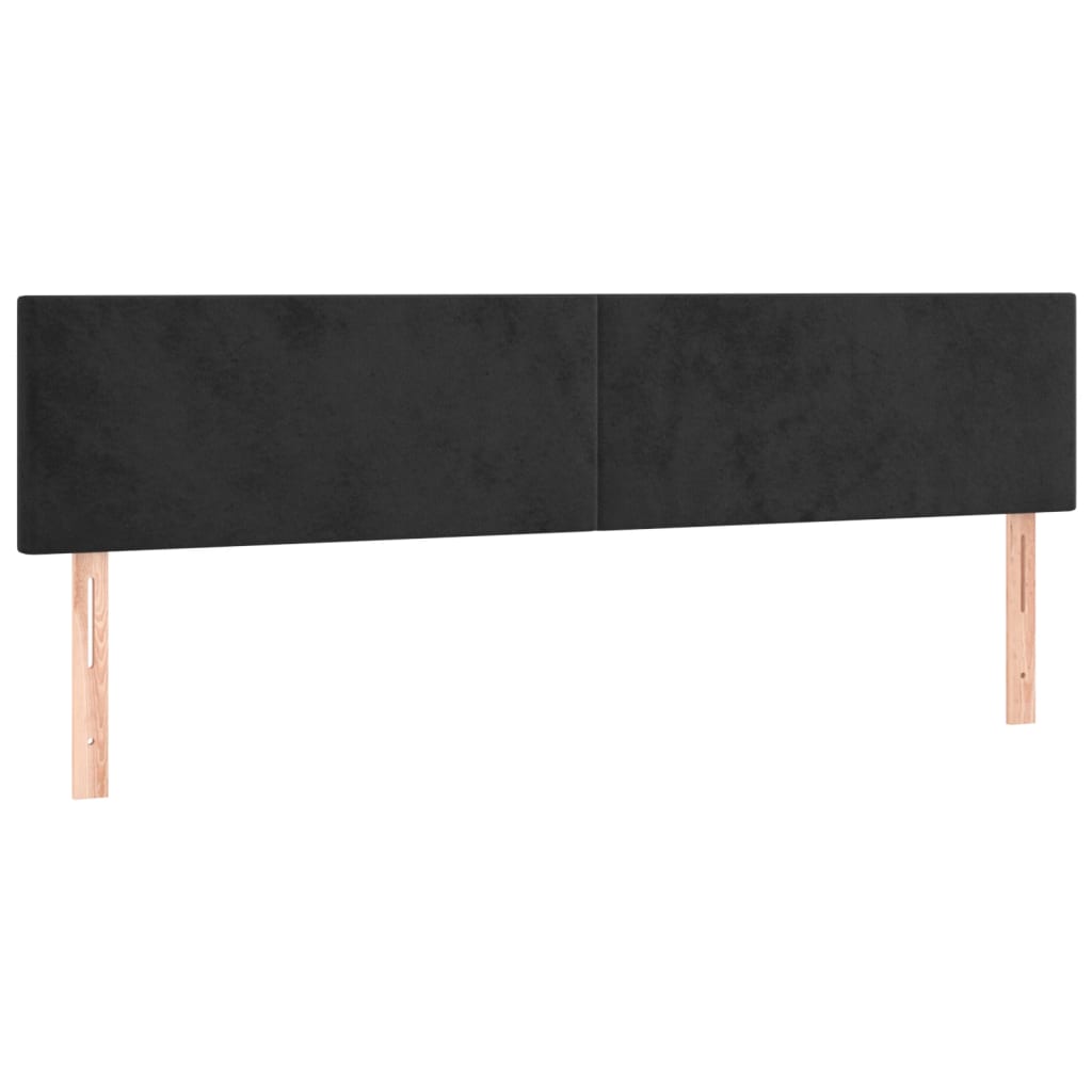 Testiera 2 pz Nera 80x5x78/88 cm in Velluto