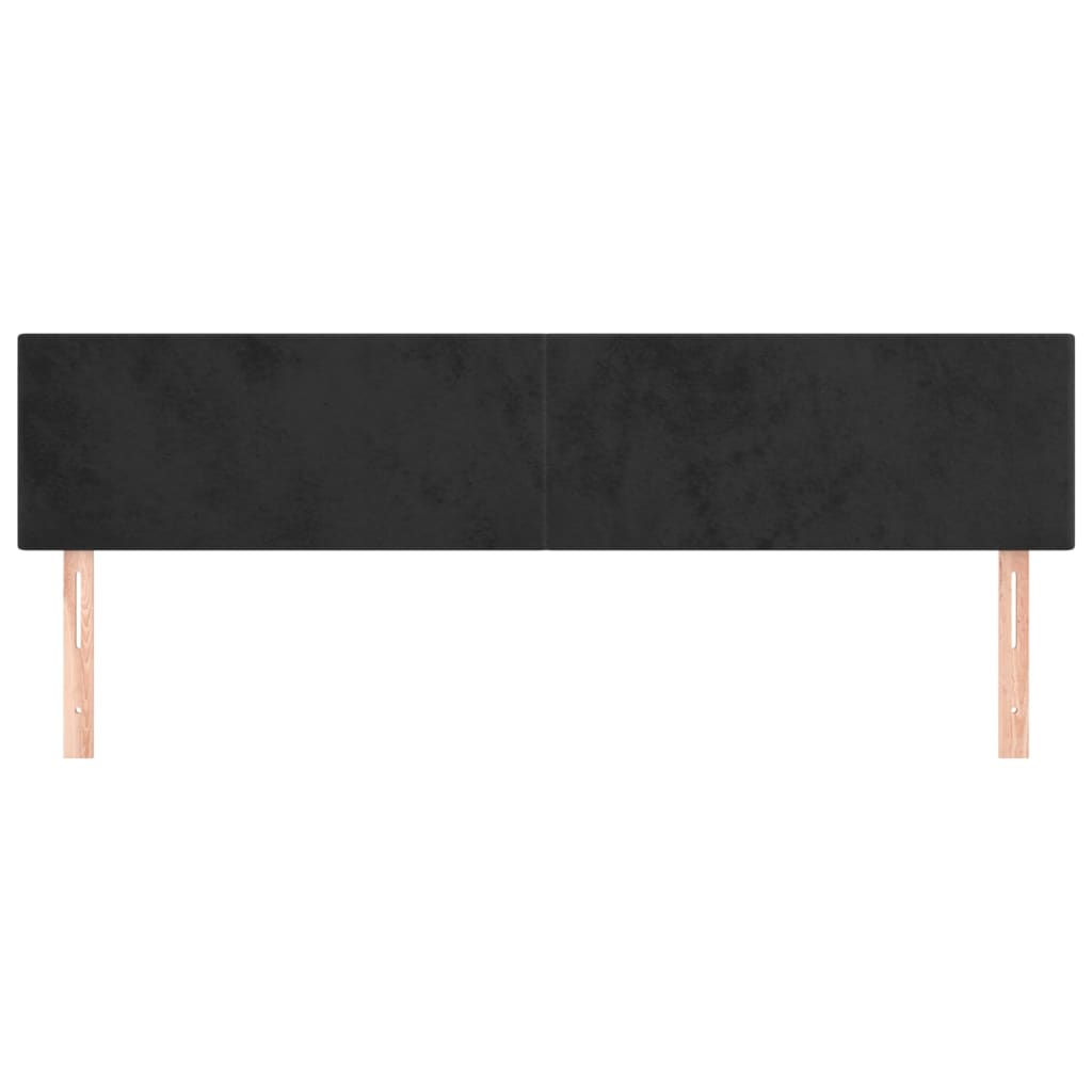 Testiera 2 pz Nera 80x5x78/88 cm in Velluto