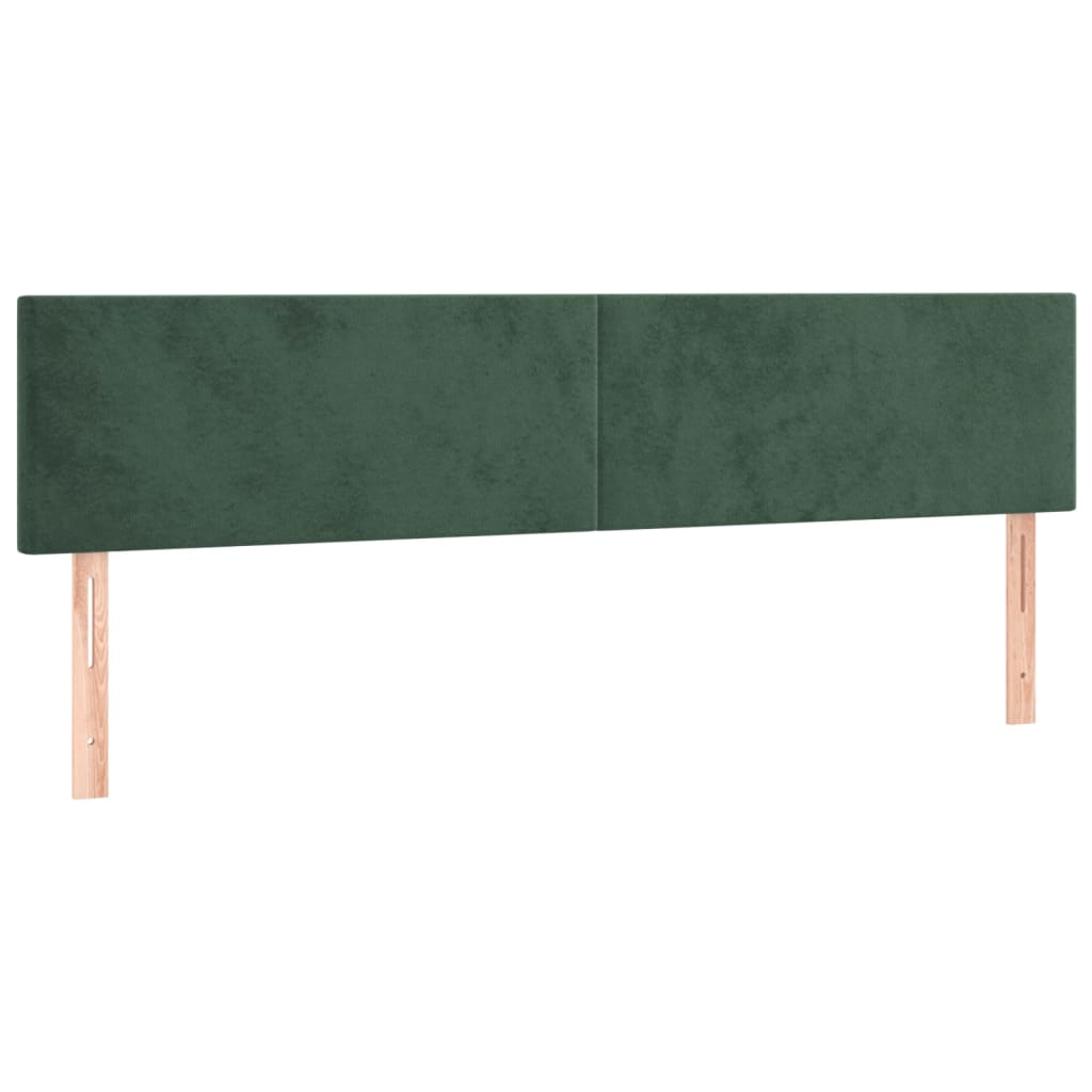 Testiera 2 pz Verde Scuro 80x5x78/88 cm in Velluto