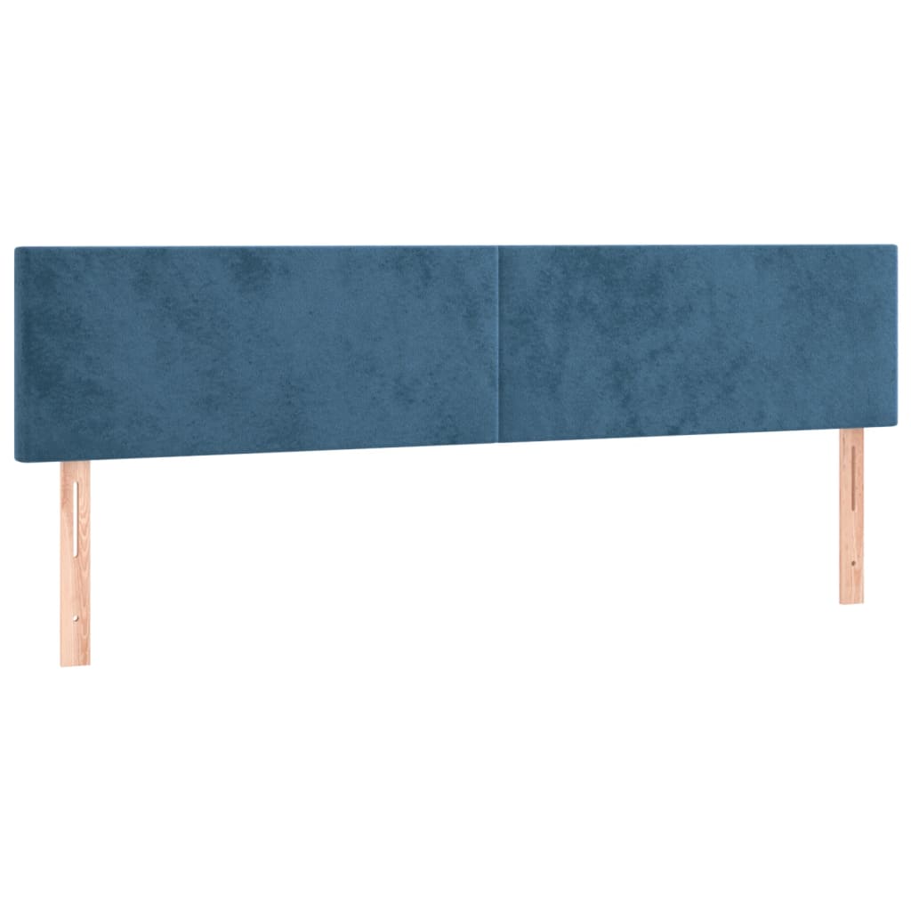 Testiera 2 pz Blu Scuro 80x5x78/88 cm in Velluto