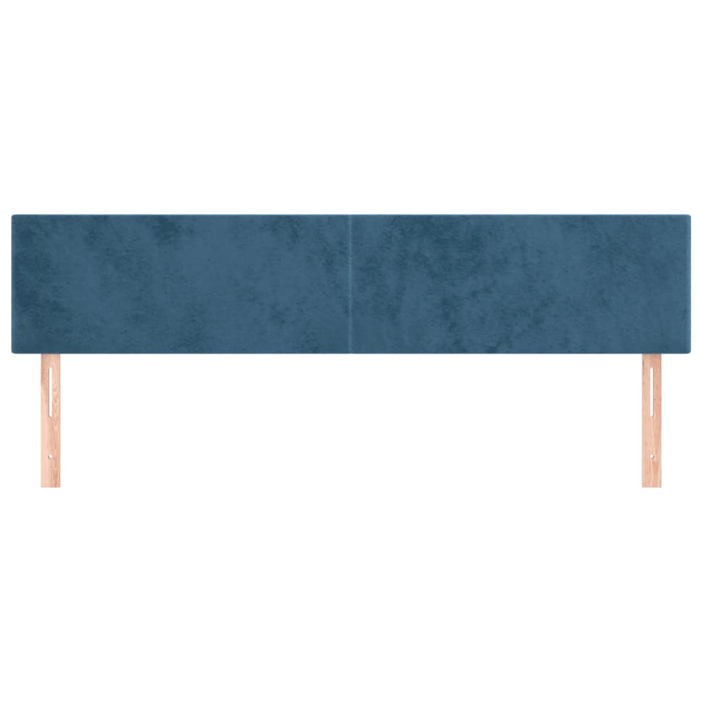 Testiera 2 pz Blu Scuro 80x5x78/88 cm in Velluto