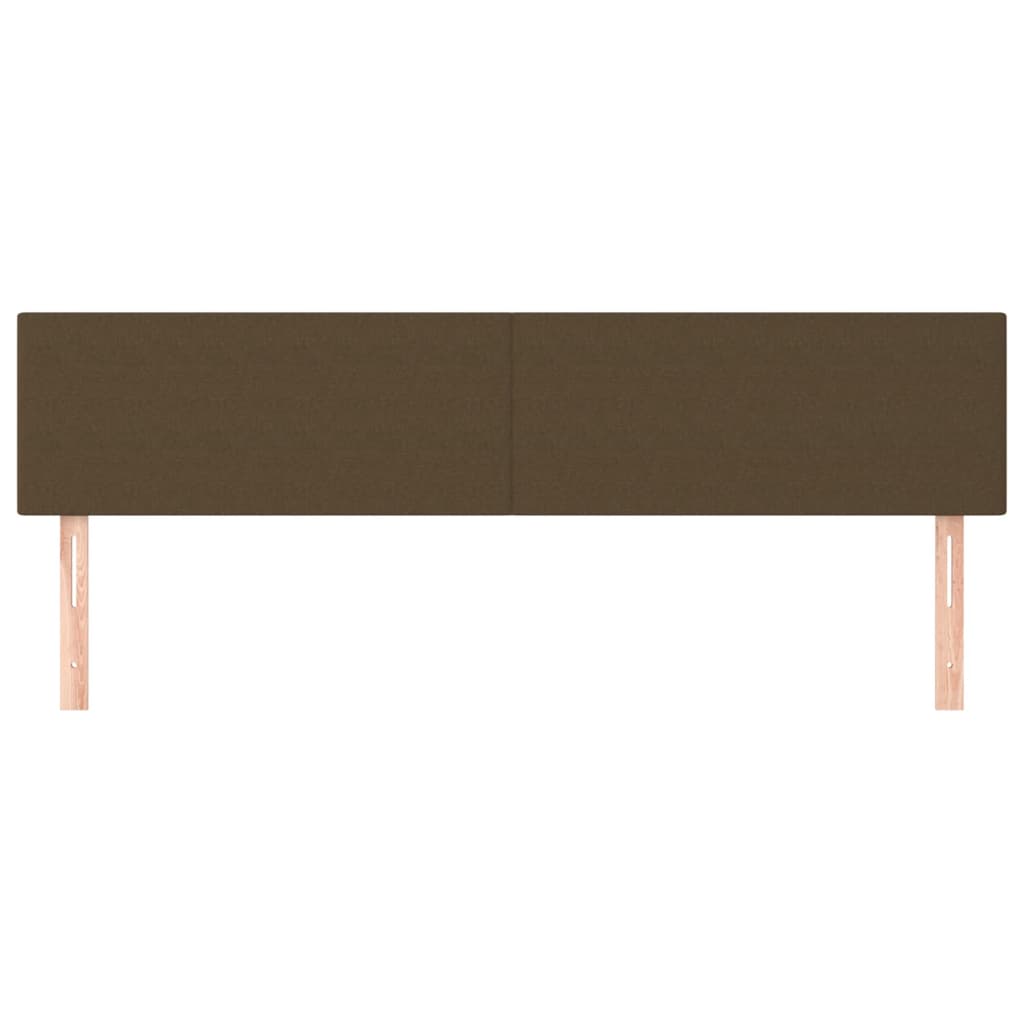 Testiera 2 pz Marrone Scuro 90x5x78/88 cm in Tessuto