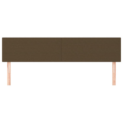Testiera 2 pz Marrone Scuro 90x5x78/88 cm in Tessuto