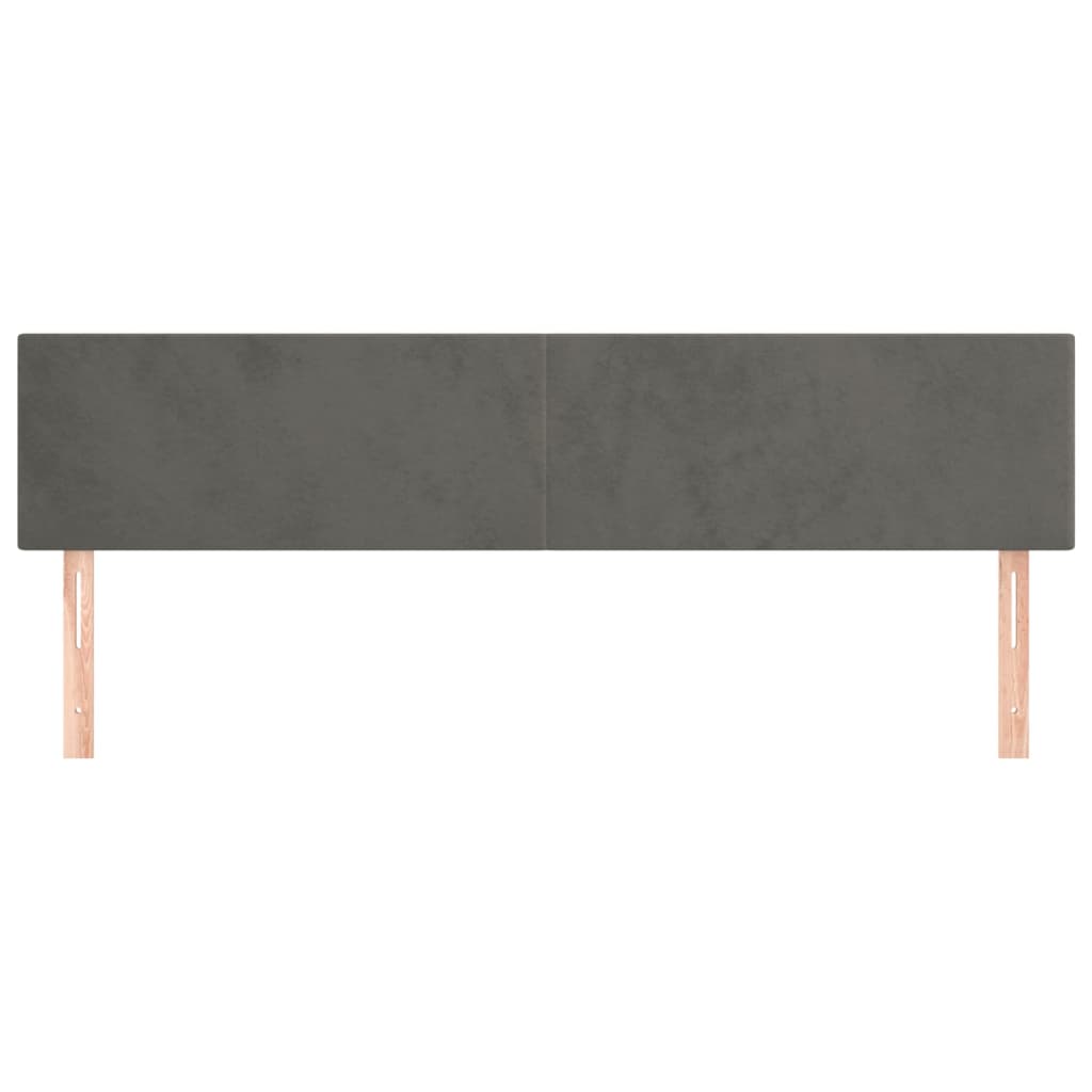Testiera 2 pz Grigio Scuro 90x5x78/88 cm in Velluto