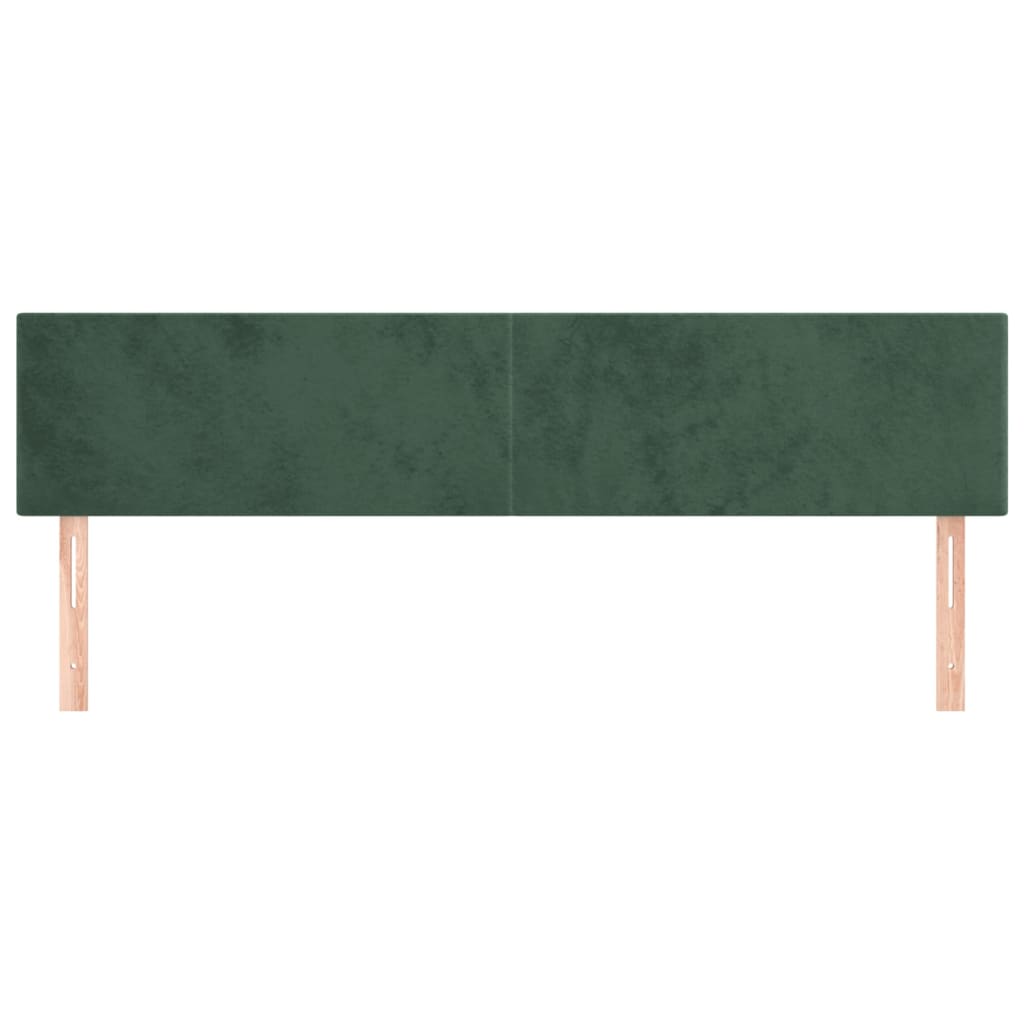 Testiera 2 pz Verde scuro 90x5x78/88 cm in Velluto