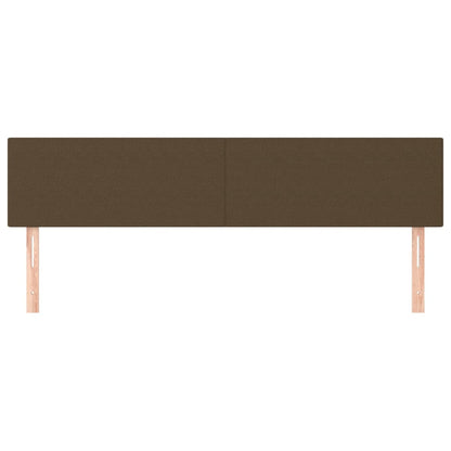 Testiera 2 pz Marrone Scuro 100x5x78/88 cm in Tessuto